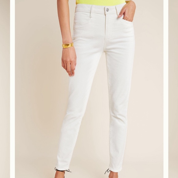 Paige Hoxton High Rise Skinny Jeans Cream NWT Women’s Size 29 - Picture 2 of 13